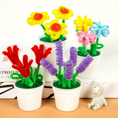 Macaron Twist Stick Bouquet in Candy Colored Wool
