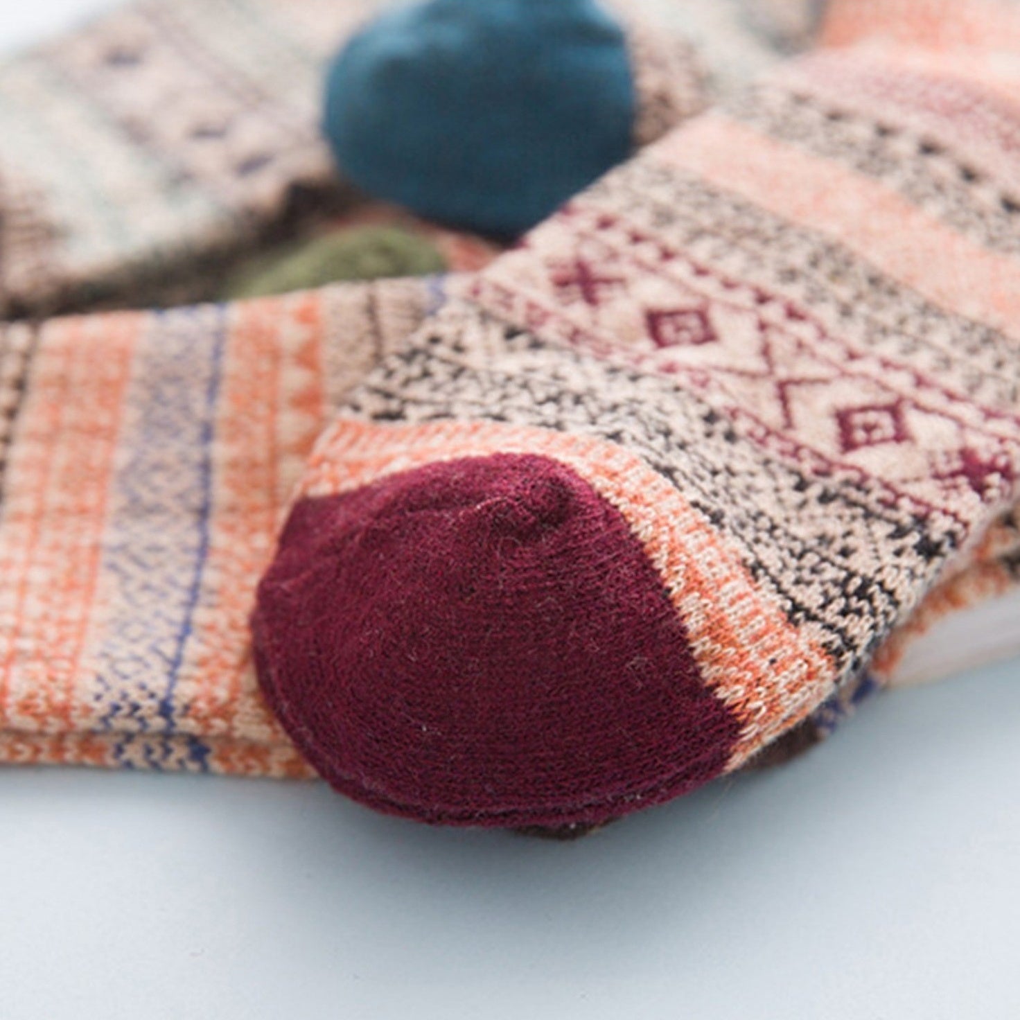 Vintage Rabbit Wool Mid-Calf Socks Deodorant Ethnic Style Warm Socks