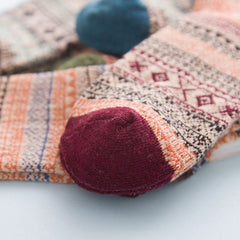 Vintage Rabbit Wool Mid-Calf Socks Deodorant Ethnic Style Warm Socks