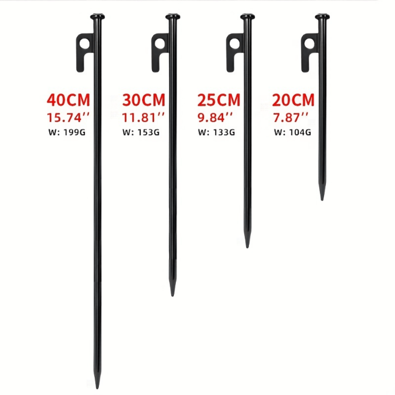 6pcs Heavy Duty Tent Stakes Extended Steel Ground Nails for Outdoor Camping