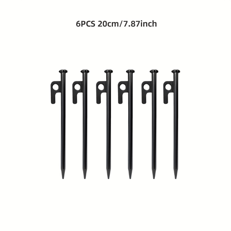 6pcs Heavy Duty Tent Stakes Extended Steel Ground Nails for Outdoor Camping