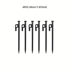 6pcs Heavy Duty Tent Stakes Extended Steel Ground Nails for Outdoor Camping