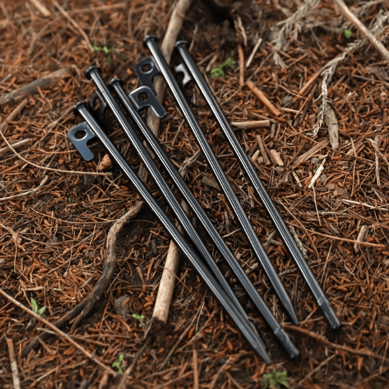 6pcs Heavy Duty Tent Stakes Extended Steel Ground Nails for Outdoor Camping