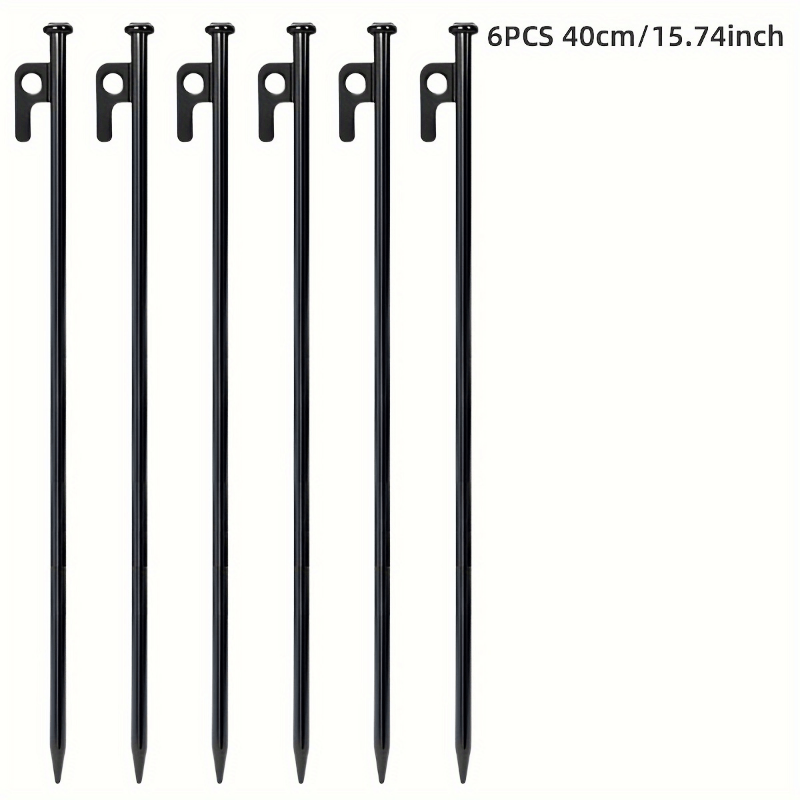 6pcs Heavy Duty Tent Stakes Extended Steel Ground Nails for Outdoor Camping