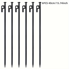 6pcs Heavy Duty Tent Stakes Extended Steel Ground Nails for Outdoor Camping