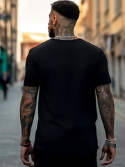 Men's Letters Pattern Shirt Casual Crew Neck Short Sleeve Tee Top
