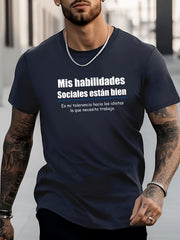 Men's Letters Pattern Shirt Casual Crew Neck Short Sleeve Tee Top