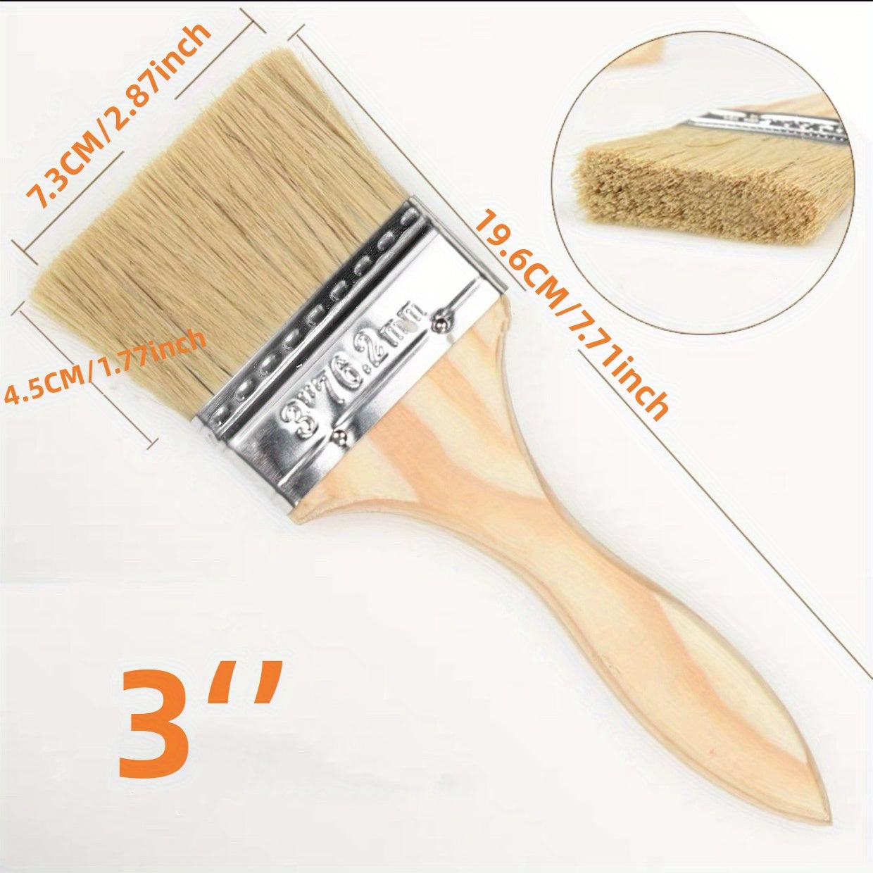 Thickened Natural Paint Brush Set with Small and Stain Brushes in Multiple Sizes