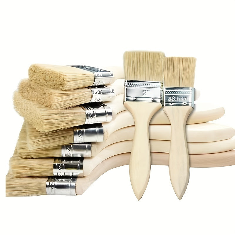 Thickened Natural Paint Brush Set with Small and Stain Brushes in Multiple Sizes