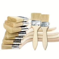 Thickened Natural Paint Brush Set with Small and Stain Brushes in Multiple Sizes