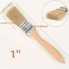 Thickened Natural Paint Brush Set with Small and Stain Brushes in Multiple Sizes