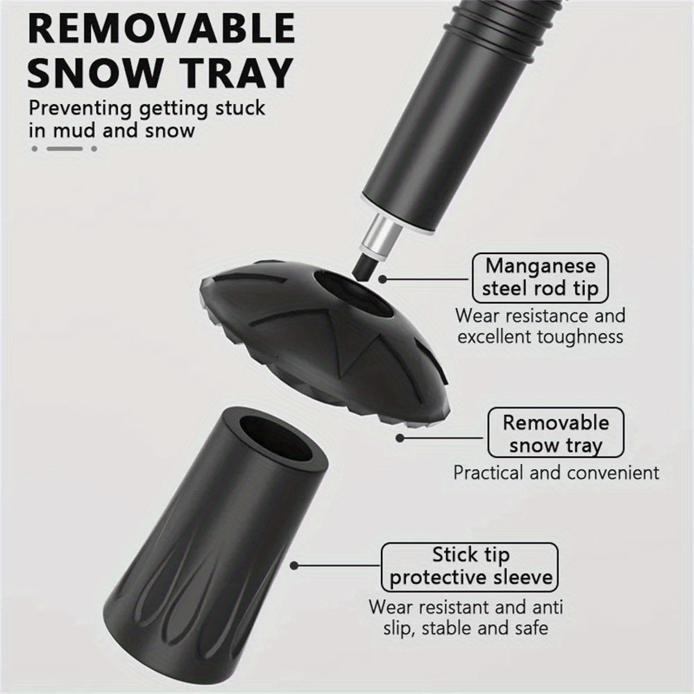 4 Section Portable Outdoor Fold Trekking Pole Alloy Telescopic Club
