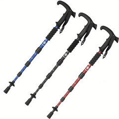 4 Section Portable Outdoor Fold Trekking Pole Alloy Telescopic Club