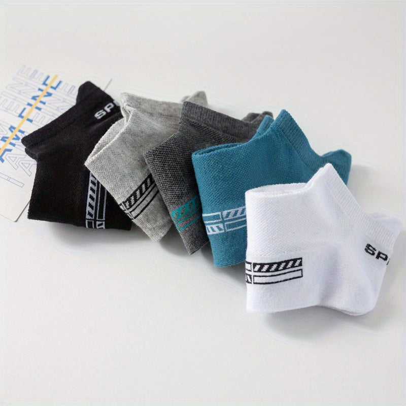 Men's Breathable Cotton Ankle Socks for Sports and Casual Wear
