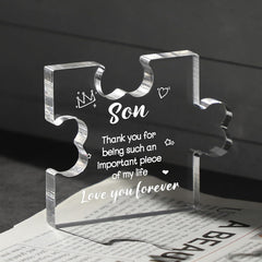Acrylic Puzzle Plaque Mom's Gift To Son Birthday Christmas Thanksgiving
