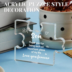 Acrylic Puzzle Plaque Mom's Gift To Son Birthday Christmas Thanksgiving