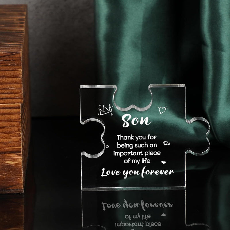 Acrylic Puzzle Plaque Mom's Gift To Son Birthday Christmas Thanksgiving