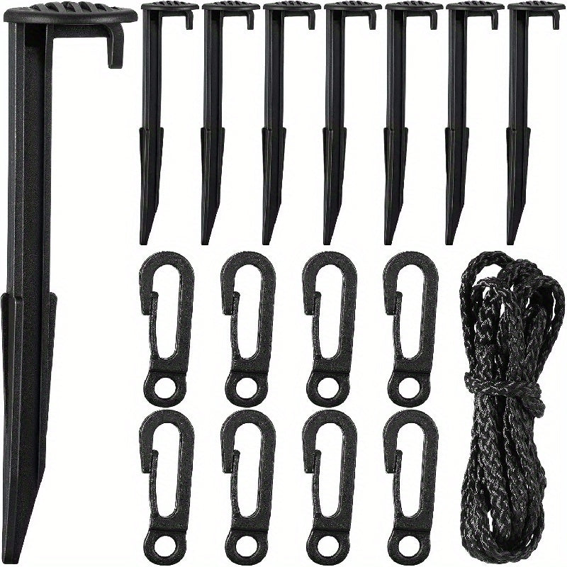 3pcs Stakes And Tethers Plastic Stake Tether With Hook