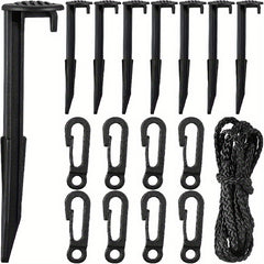 3pcs Stakes And Tethers Plastic Stake Tether With Hook