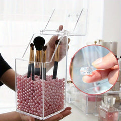 Transparent Acrylic Pen Holder Desktop Makeup Brush Lipstick Storage Box