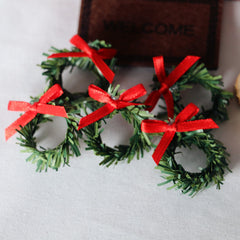5pcs 1:12 Dollhouse Christmas Wreath Wall Hanging Mini Home Decor