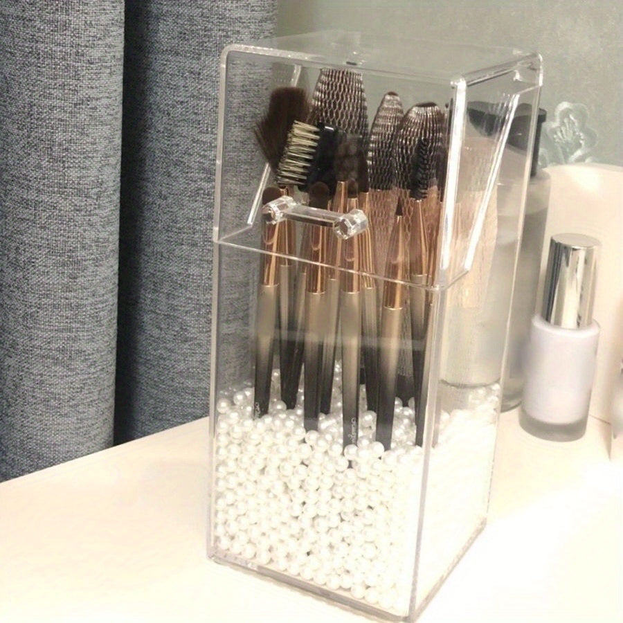 Transparent Acrylic Pen Holder Desktop Makeup Brush Lipstick Storage Box