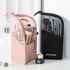 Large Capacity Stand Up Makeup Brush Organizer Bag