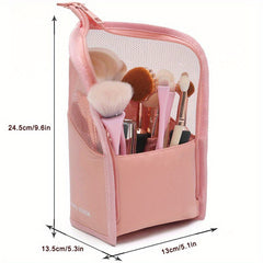 Large Capacity Stand Up Makeup Brush Organizer Bag