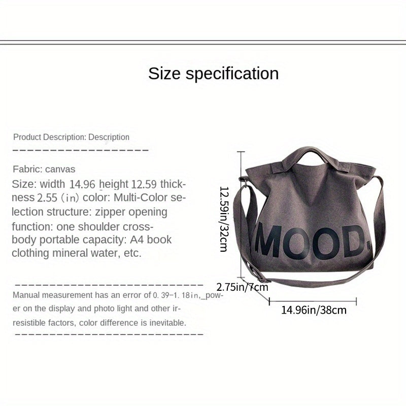 Large Capacity Women's Canvas Tote Bag for Outdoors
