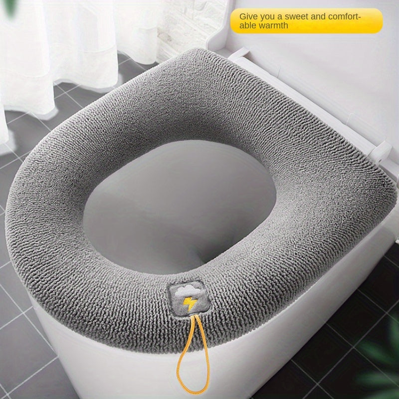 Thickened Toilet Seat Cover Knitted Cushion Washable Bathroom Accessory