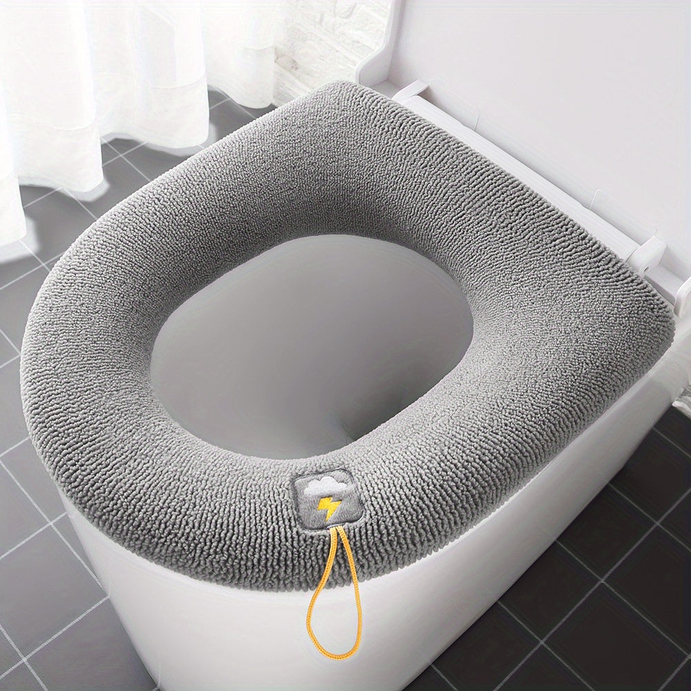 Thickened Toilet Seat Cover Knitted Cushion Washable Bathroom Accessory