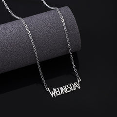 Stainless Steel Wednesday Letter Necklace