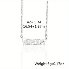 Stainless Steel Wednesday Letter Necklace