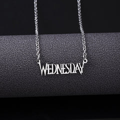 Stainless Steel Wednesday Letter Necklace