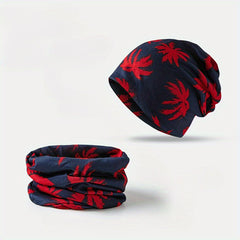 Ethnic Style Thermal Cap Neck Gaiter Hat Outdoor Slouchy Cap