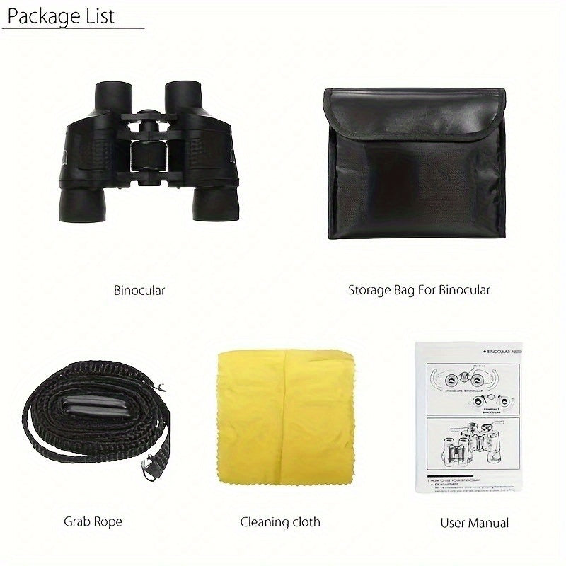 60X60 High Power Binoculars Portable Telescope for Sports & Sightseeing
