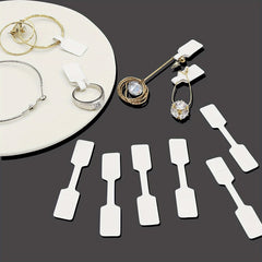 100pcs Jewelry Tags Stickers Self-Adhesive Blank Identification Ring Tags