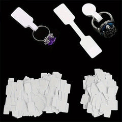 100pcs Jewelry Tags Stickers Self-Adhesive Blank Identification Ring Tags
