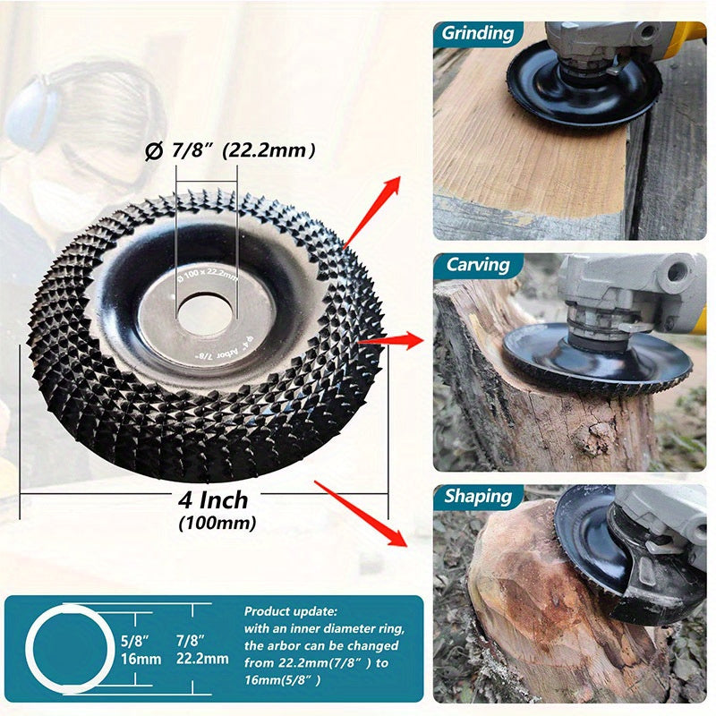 Wood Grinder Wheel Disc 10-16 Cm for Woodworking Sanding Carving Shaping
