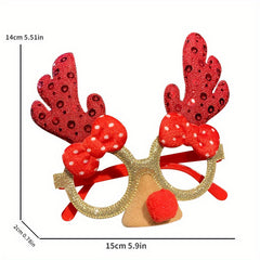 4pcs Elk Santa Claus Fun Glasses Christmas Party Favors Glasses