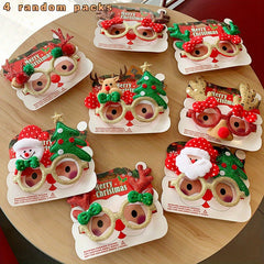 4pcs Elk Santa Claus Fun Glasses Christmas Party Favors Glasses