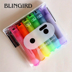 6PCS Rabbit Mini Fluorescent Highlighter Pen Marker School Supplies