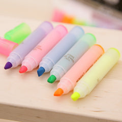 6PCS Rabbit Mini Fluorescent Highlighter Pen Marker School Supplies