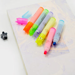 6PCS Rabbit Mini Fluorescent Highlighter Pen Marker School Supplies