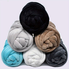 Chunky Arm Knitting Yarn For Throw Blanket - Very Soft Velvet Jumbo Chunky Yarn