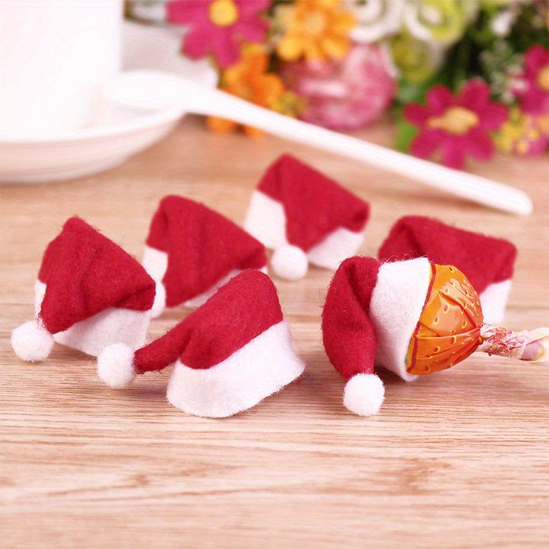 Santa Claus Christmas Hats Lollipop Topper Decor Party Decor Christmas