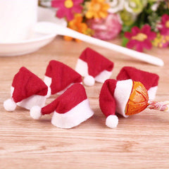 Santa Claus Christmas Hats Lollipop Topper Decor Party Decor Christmas