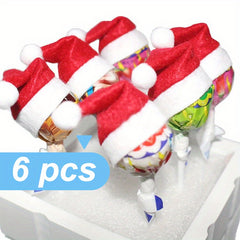 Santa Claus Christmas Hats Lollipop Topper Decor Party Decor Christmas