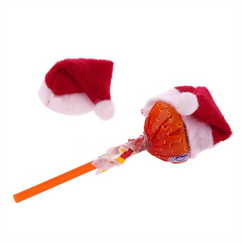 Santa Claus Christmas Hats Lollipop Topper Decor Party Decor Christmas