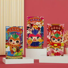 6pcs Red Envelopes Lucky Money Pockets for New Year Party